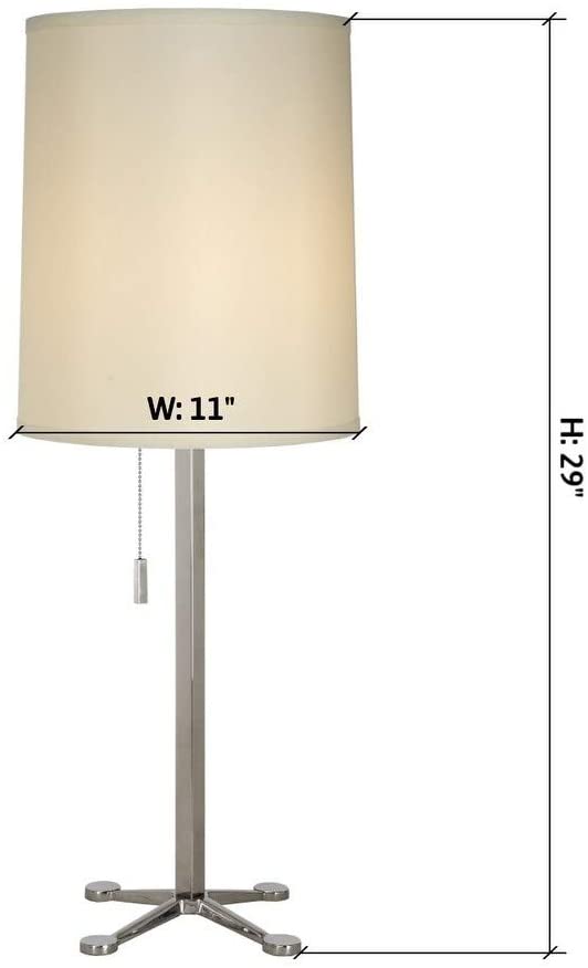 1 Light Table Lamp Polished Chrome 29" h Cream Transitional - Diamond Home USA
