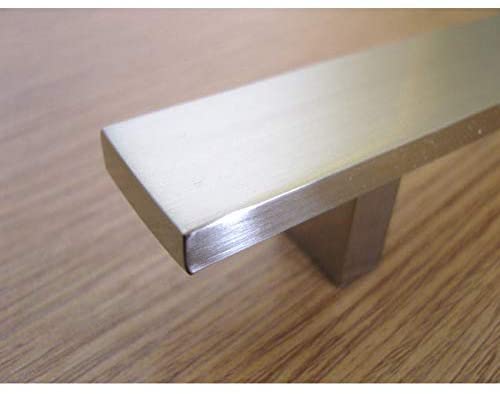 Contemporary 10 inch Rectangular Design Stainless Steel Cabinet Bar Pull Handles (Pack 4) Aluminum Nickel Finish - Diamond Home USA