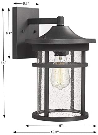 MISC 1 Light Wall Sconce Mounted Lightseeded Glass Shade Aluminum Black