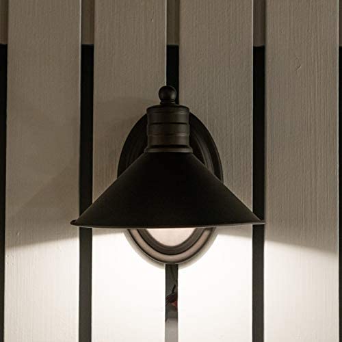 1 Light Bronze Farmhouse Barn Bathroom Wall Fixture 10 W X 7 25 H 8 D Brown Industrial Steel Dimmable Includes Hardware - Diamond Home USA