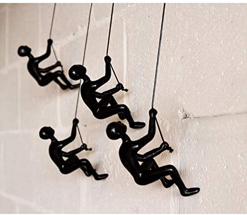 Black Climbing Boy Wall Art (Pack 4) Modern Contemporary
