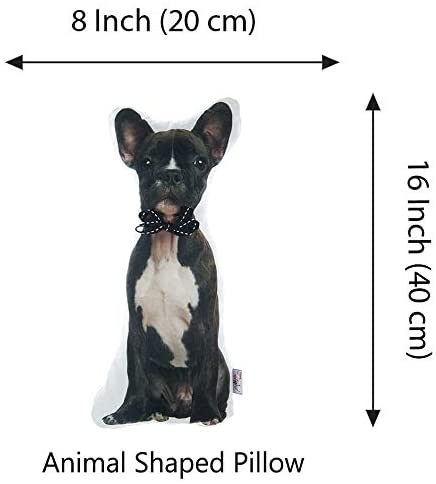 Dog Shaped French Bulldog Throw Pillow Color Animal Polyester Removable Cover - Diamond Home USA