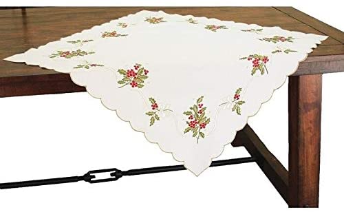 Berry Embroidered Collection Table Topper 34 by 34 inch