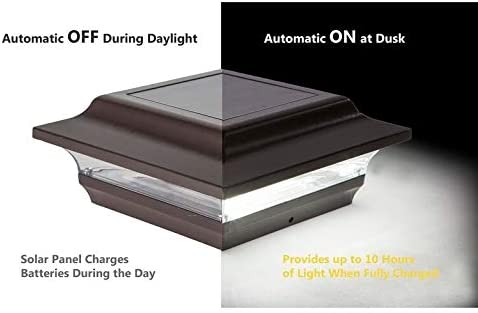 4x4 Bronze Imperial Solar Post Cap (Set 2) Brown Energy Efficient Led Lights - Diamond Home USA