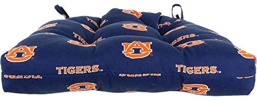 Tigers Indoor/Outdoor Seat Cushion Patio D 20" X 2 Tie Backs 3" Blue Text Traditional Polyester Uv Resistant - Diamond Home USA