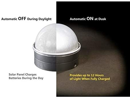Silver Chainlink Solar Cap (2 Pack) Plastic Bulbs Included Energy Efficient