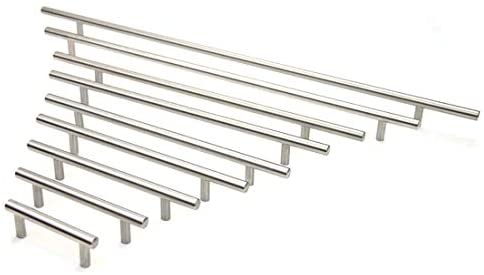 24 inch (600mm) 100 percent Solid Stainless Steel Cabinet Bar Pull Handles 24 inches (Set 4) Grey Nickel Finish