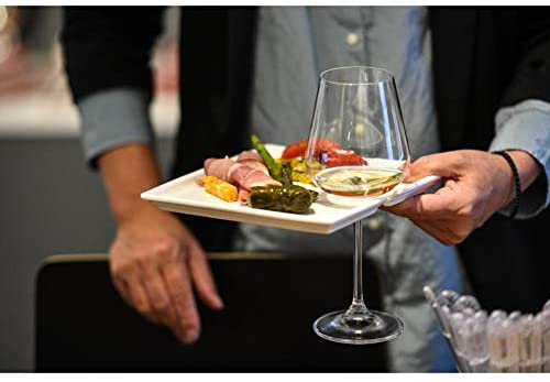 Knight Square Wine Cheese Plate Set/6 White Solid Casual Modern Contemporary Porcelain 6 Piece Microwave Safe - Diamond Home USA