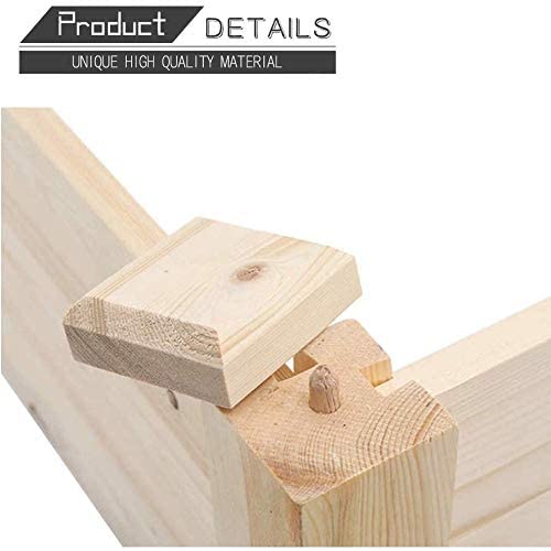 8 Foot Wooden Garden Bed Planter Box Off White Rectangular Cedar - Diamond Home USA