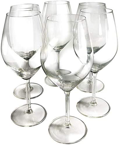Illuminati 15 Oz Crystal White Wine Glasses (Pack 6) Clear Glass - Diamond Home USA