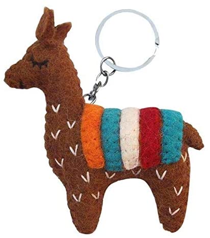 Handmade Brown Llama Keychain (Nepal)