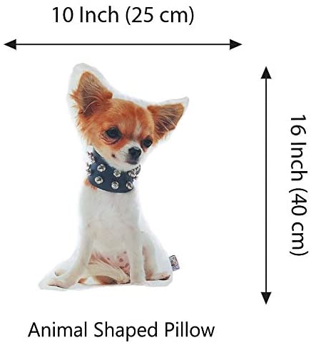 Dog Shaped Chihuahua Throw Pillow Color Animal Polyester Removable Cover