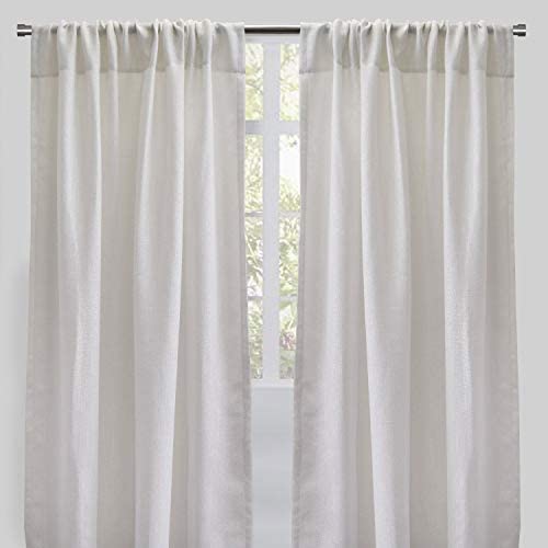 Rodeo Home Linen Look Metallic Sheer Curtains (Set 2) 54"