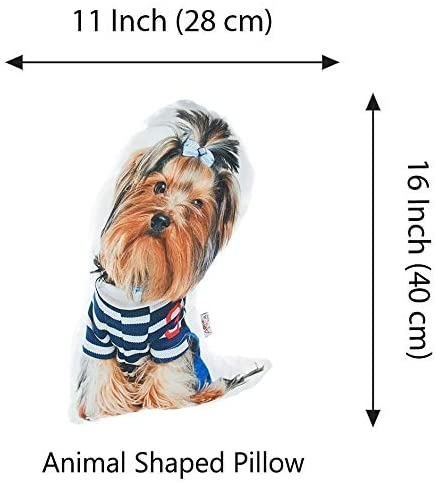 Dog Shaped Yorkie Throw Pillow Color Animal Polyester Removable Cover - Diamond Home USA