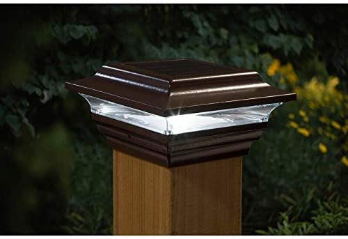 4x4 Bronze Imperial Solar Post Cap (Set 2) Brown Energy Efficient Led Lights - Diamond Home USA