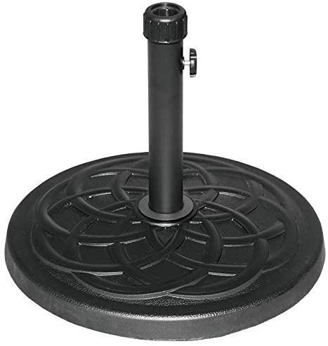 27 Lbs Heavy Duty Resin Free Standing Umbrella Base Black 18 118 113 57 Inches Round Stone - Diamond Home USA