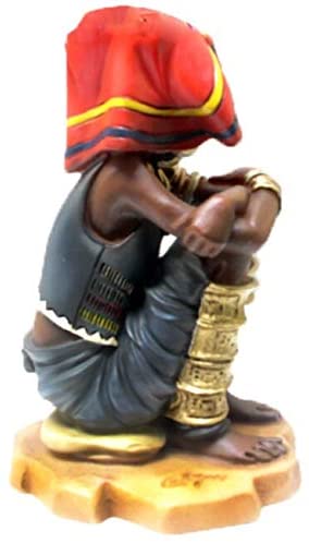 Handmade Woman Figurine (China) Blue Culture Polyresin - Diamond Home USA