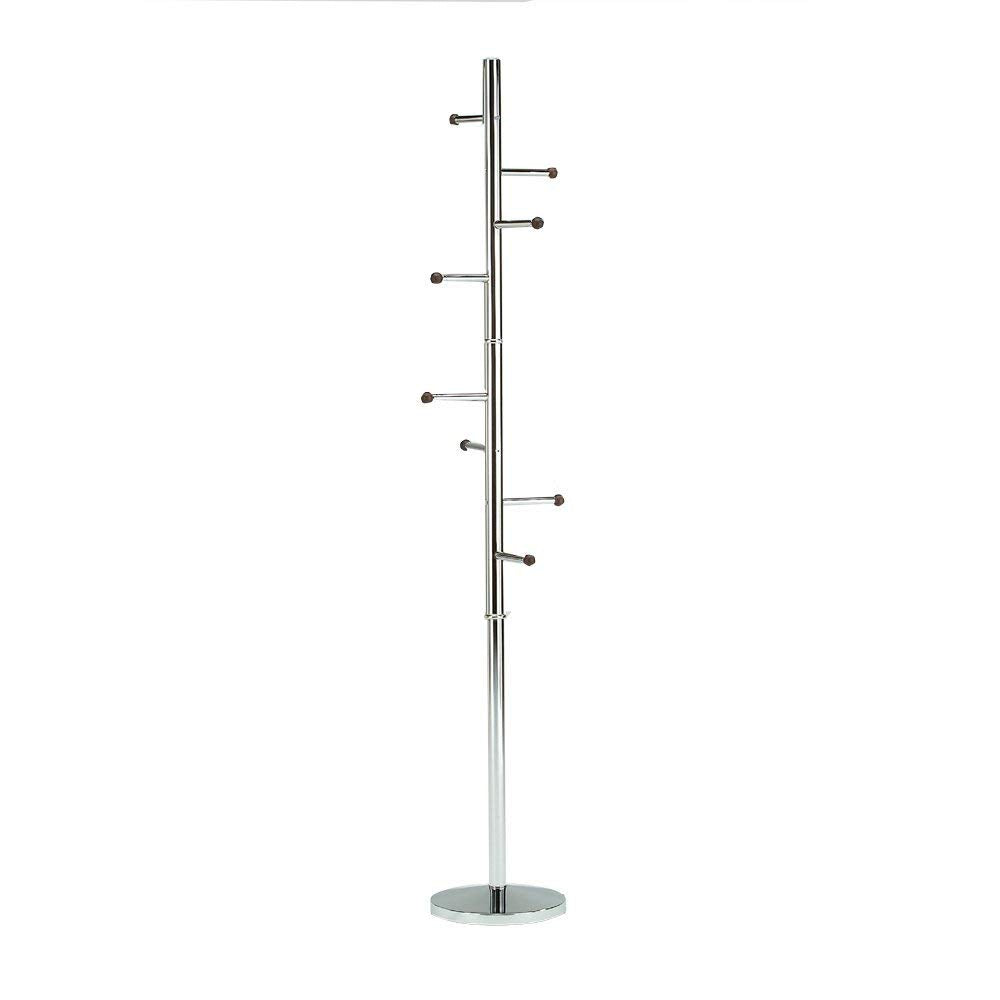 Silver Stylish Free Standing Coat Rack Organizer Stand