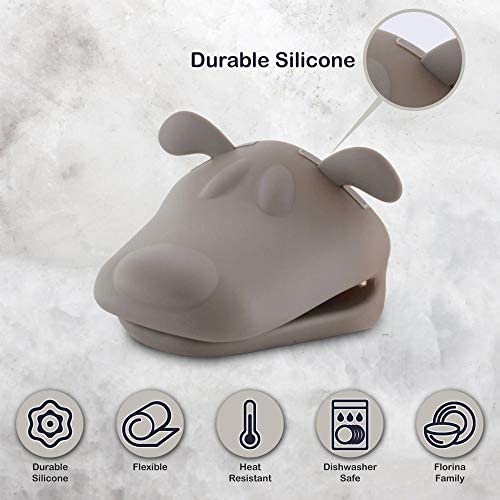 Durable Silicone Dog Shaped Oven Mitt Brown Oval - Diamond Home USA