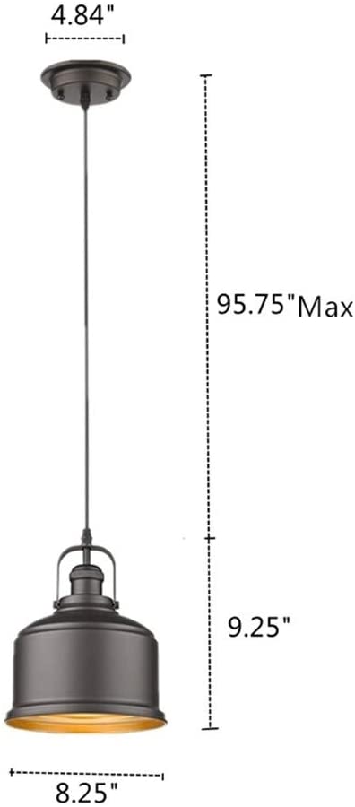 Transitional 1 Light Oil Rubbed Bronze Pendant Brown Farmhouse Industrial Rustic Steel Bulbs Included