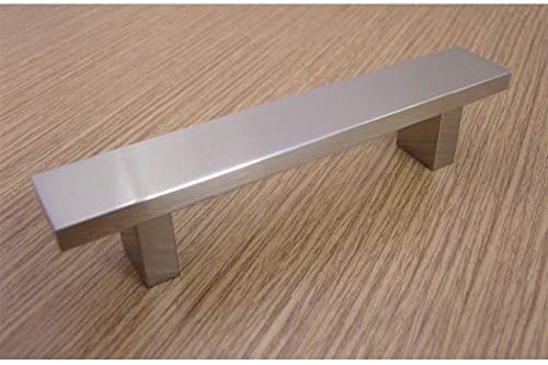 Contemporary 10 inch Rectangular Design Stainless Steel Cabinet Bar Pull Handles (Pack 4) Aluminum Nickel Finish - Diamond Home USA