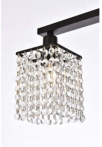 2 Light Bath Sconce Clear Crystals Mid Century Modern Crystal Iron Black Dimmable - Diamond Home USA