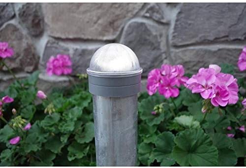 Silver Chainlink Solar Cap (2 Pack) Plastic Bulbs Included Energy Efficient