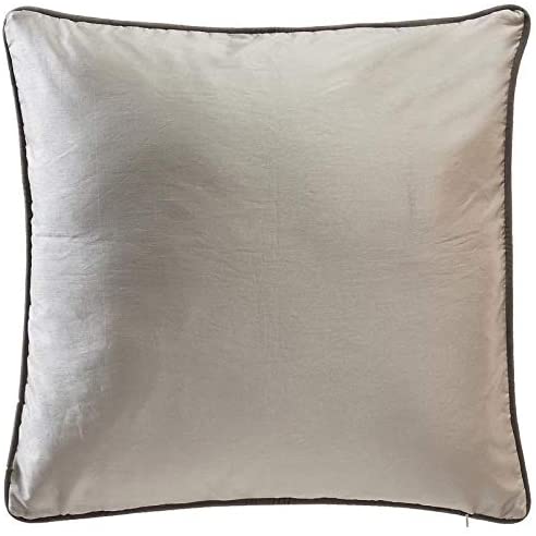 Pleated Embroidery Euro Pillow Cover White Solid Color Mid Century Modern Polyester Single