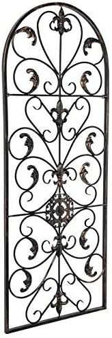 41 5" Retro Decorative Arch Wall Art Victorian Iron Ornament Vintage Holiday Decorations Christmas Brown Mid Century Modern Metal