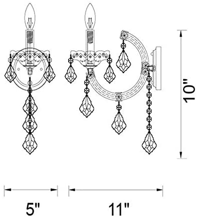 1 Light Wall Sconce Chrome Finish Traditional Stainless Steel - Diamond Home USA
