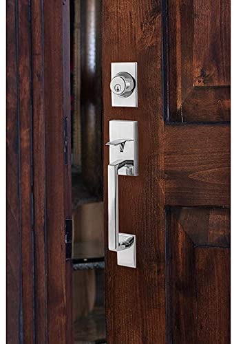 Modern Front Entrance Handle Set Brass