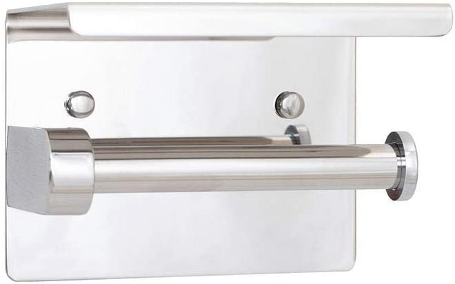 Paper Holder Shelf Mirror Finish Silver Metal Mirrored - Diamond Home USA