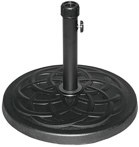 27 Lbs Heavy Duty Resin Free Standing Umbrella Base Black 18 118 113 57 Inches Round Stone - Diamond Home USA