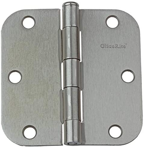 3 5 inch X 5/8 inch Radius Satin Nickel Door Hinges (Case