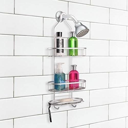 Flat Shelf Aluminum Over Showerhead Rustproof Shower Caddy Metal - Diamond Home USA
