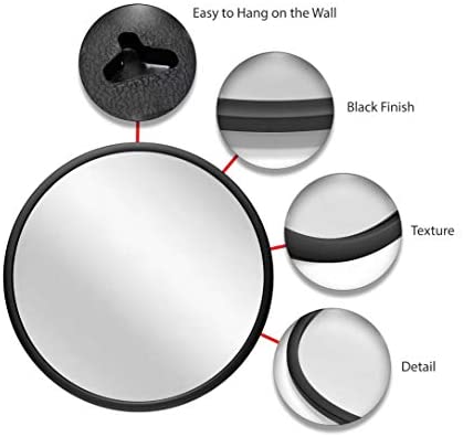 22 Inch Matte Black Hanging Wall Mirror Classic - Diamond Home USA