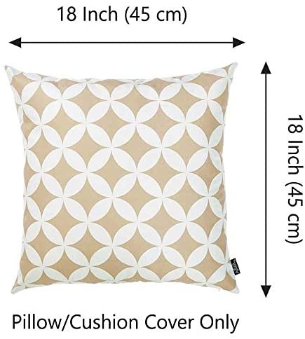 Tropical 18 inch Printed Throw Pillow Cover Color Geometric Mid Century Modern Polyester Removable - Diamond Home USA