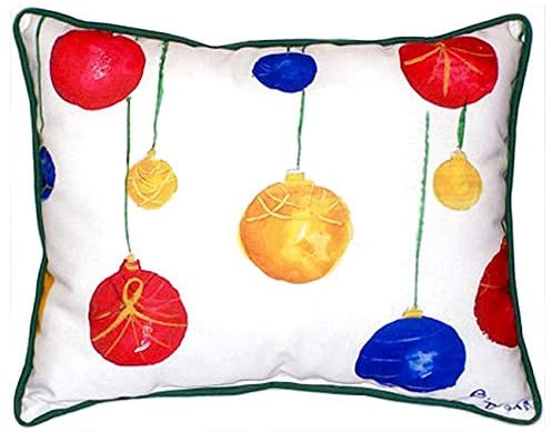 Christmas Ornaments 16 inch X 20 inch Indoor/Outdoor Throw Pillow Color Graphic Modern Contemporary Polyester One - Diamond Home USA