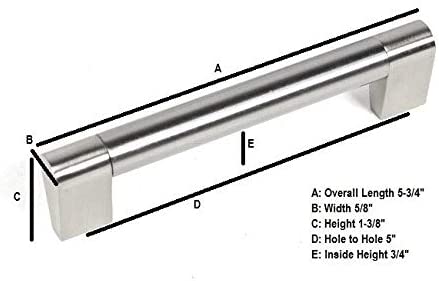 Contemporary 5 75 inch Sub Zero Stainless Steel Cabinet Bar Pull Handles (Case 15) Grey Nickel Finish - Diamond Home USA
