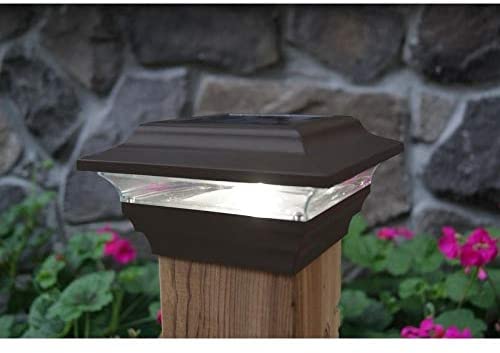 4x4 Bronze Imperial Solar Post Cap (Set 2) Brown Energy Efficient Led Lights - Diamond Home USA