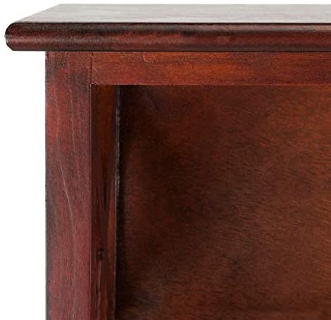 Cherry Hanging Storage Wall Rack 28" X 5 9" 12" Brown MDF Wood Mounted - Diamond Home USA