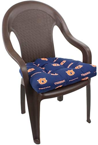 Tigers Indoor/Outdoor Seat Cushion Patio D 20" X 2 Tie Backs 3" Blue Text Traditional Polyester Uv Resistant - Diamond Home USA