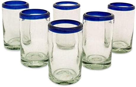 Handmade Artisan Crafted Cobalt Drinking Glasses Set 6