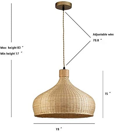 Light 13" X 17 7" Brown Bohemian Eclectic Rattan Dimmable - Diamond Home USA