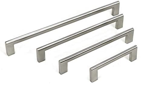 Contemporary 6 15/16" Key Shape Design Stainless Steel Finish Cabinet Bar Pull Handle (Case 4) Silver Aluminum Nickel - Diamond Home USA