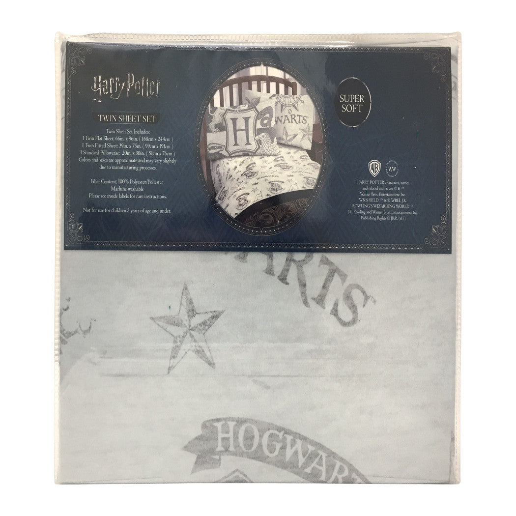 Kids Grey Harry Potter Sheet Set Twin Navy Hogwarts Bedding Star Crown Bed Sheets Birds Animal Stripe Glasses Novel Trendy Adventure Soft