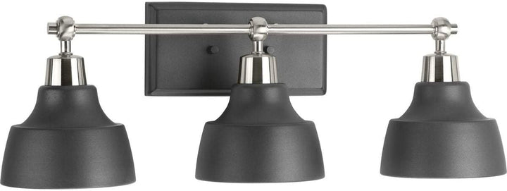 3 Light Brushed Nickel Bath Light Grey Industrial Steel