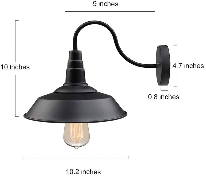 Gooseneck Wall Sconces Barn Warehouse Farmhouse Lighting N/ Black Industrial Modern Contemporary Rustic Steel Adjustable Head Lamp Mounting Positions - Diamond Home USA