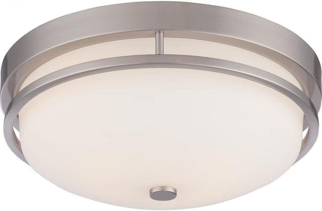 2 Light Flush Fixture Traditional Glass