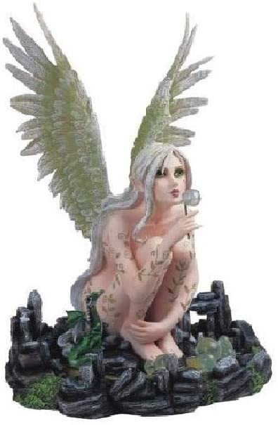13" h Earth Fairy Blowing Bubbles Statue Fantasy